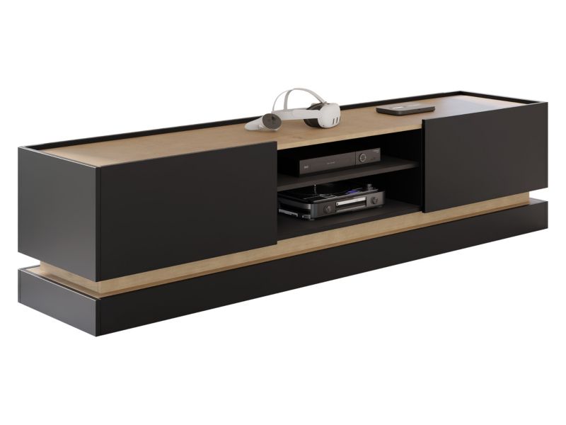 Szafka RTV MIRJAN 24 Zarpant 200 2K czarny / dąb cremona 1 szt.