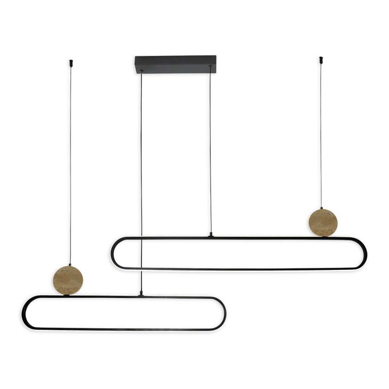 Lampa wisząca Sanico Goldlux LED Florentyna 48W 4000K czarna trawertyn IP20 - 1 szt.