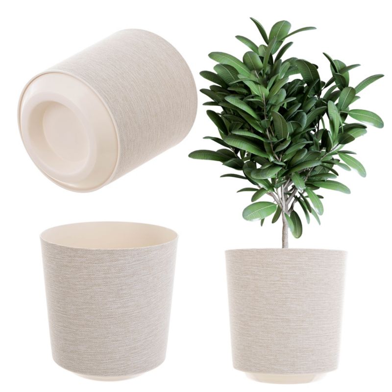 Doniczka KADAX Donica Na Kwiaty Osłonka Plastikowa Kwietnik 19cm Kremowa 1szt.