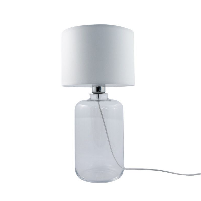 Lampa stołowa Zuma Line Samasun przezroczysto-biała 1 x E27 x 40W IP20 wym: 41 x 22 x 22 cm szkło - 1 szt.