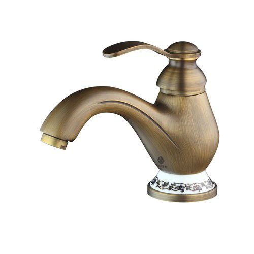 Bateria umywalkowa Lauferi PROTOGENA mosiężna stojąca szczotkowany mosiądz retro 1 szt.