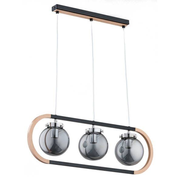 Lampa wisząca Alfa Rino czarna wym: 80 x 68 x 15 cm 3xE14 x 10W 1 szt.