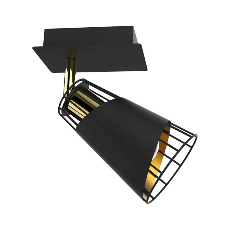 Kinkiet ścienny Milagro Rick czarny-mosiądz-złoty 1 x E14 x 40W IP20 wym: 18 x 8 x 13 cm - 1 szt.