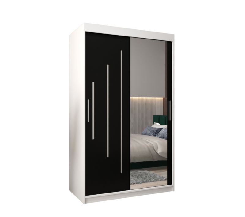 Szafa przesuwna Garderoba Abiks YORK 2 120 biały/czarny 1 szt.