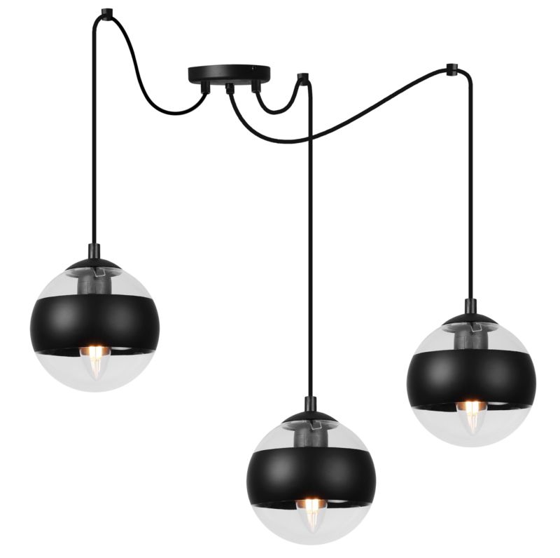 Lampa sufitowa wisząca Light Home LH Pająk Toledo 3x E14 40W czarny 1szt.