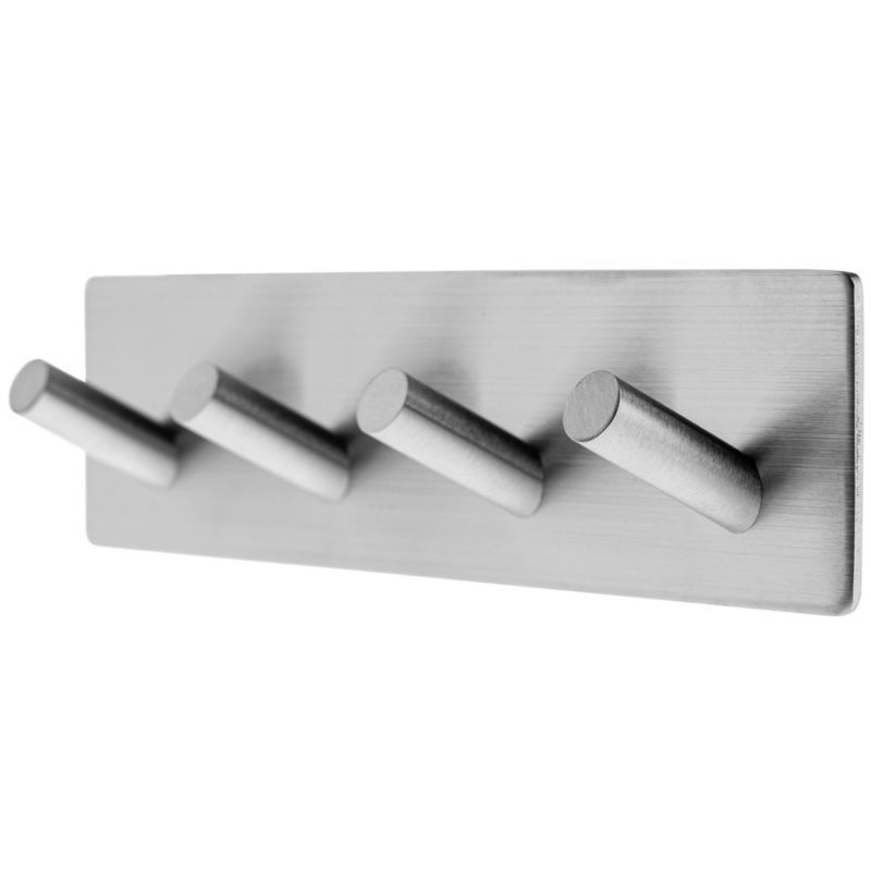 Wieszak KADAX Hak Samoprzylepny Łazienkowy Haczyk x 4 Srebrny 1 szt.