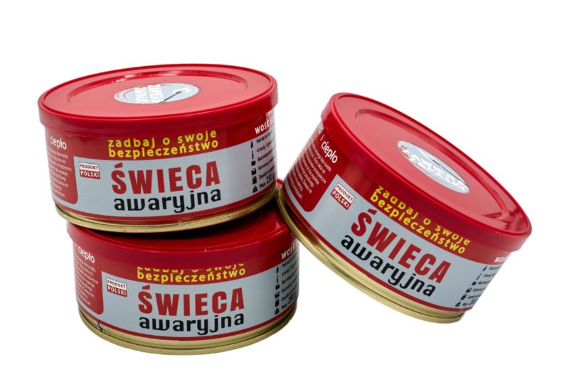 Świeca awaryjna Haske PRO 280g sojowa survival prepping + zapałki, 3 szt.