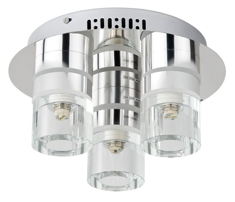 Lampa sufitowa Alfa Mateo chromowana przezroczysty wym: 17 x 32 x 32 cm 3xG9 x 10W 1 szt.