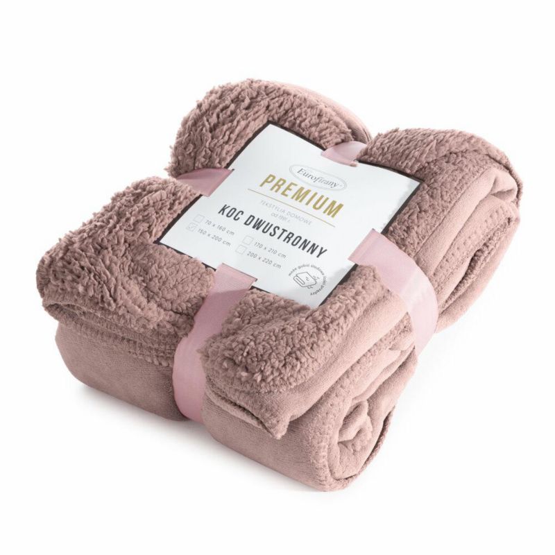 Koc Dwustronny Tedy EUROFIRANY 170X210 Cm Różowy 1 szt.