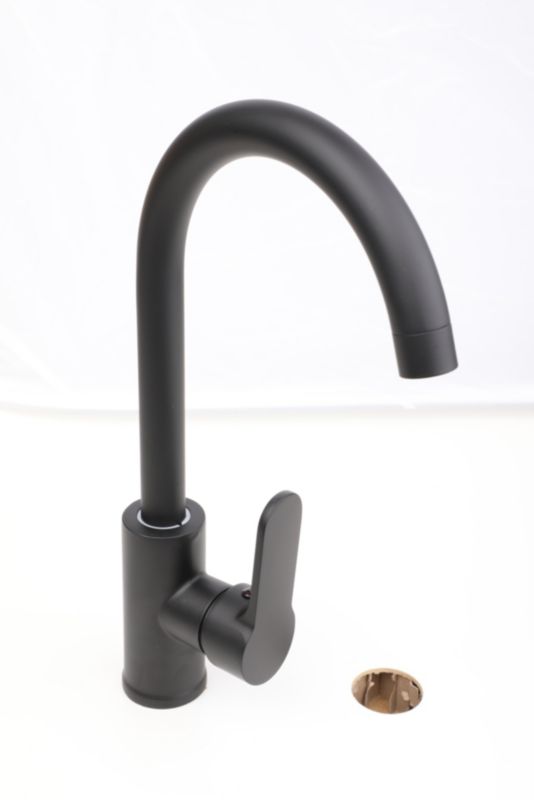 Bateria kuchenna GRIFO - Yoka Home stojąca, czarna obrotowa wylewka - 1 szt.