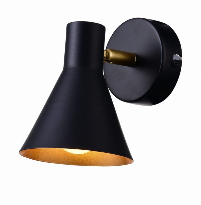 Kinkiet ścienny Candellux Less czarny-mosiądz-złoty 1 x E14 x 40W IP20 wym: 14 x 13 x 10 cm - 1 szt.