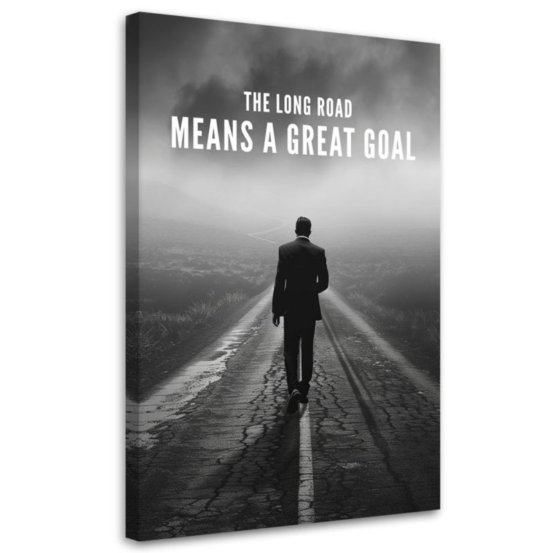 Obraz do salonu sypialni Feeby Sentencja Człowiek Droga Szary 70x100 cm 1szt