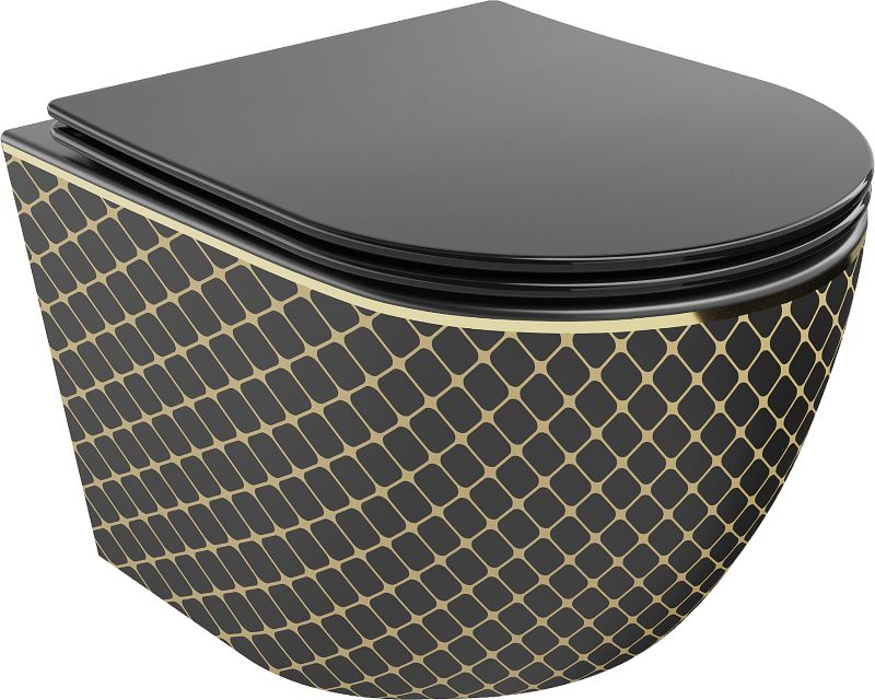 Miska WC wisząca Mexen Lena czarny/złoty 48x36x35,5 cm 1 szt.