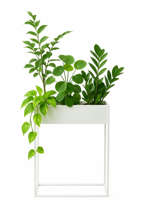 Kwietnik stojący JAKPOL Cubo Loft 80x60 cm metalowy biały 1 szt.