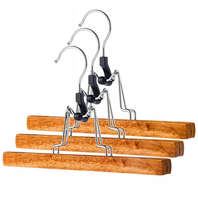 Wieszak Na Ubrania KADAX Drewniany Podwójny 3szt