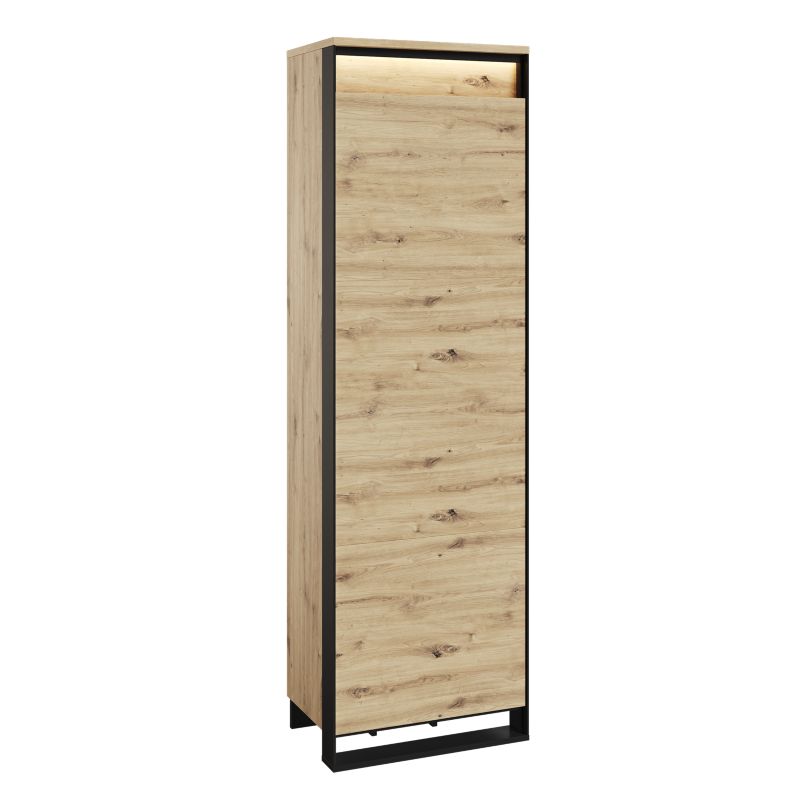 Szafa jednodrzwiowa Bettso Quant nowoczesna z oświetleniem LED dąb artisan 1szt.