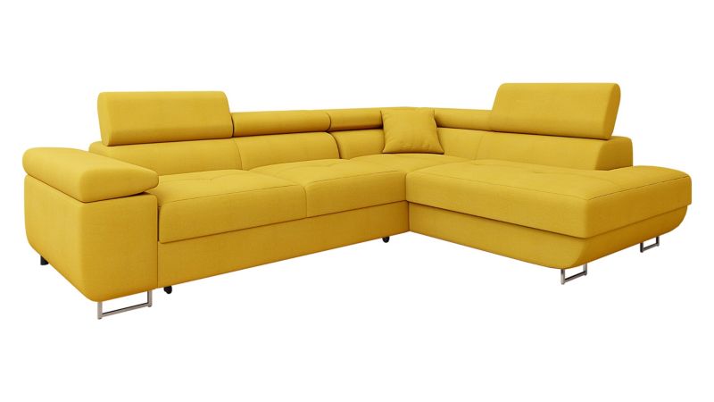 Narożnik z funkcją spania MIRJAN 24 Torezio Premium prawy żółty 1 szt.