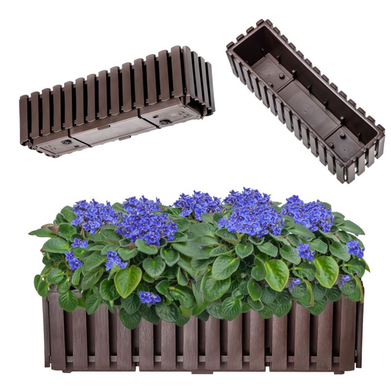 Donica KADAX Skrzynka Balkonowa 58cm Brąz Kwiaty 1szt.