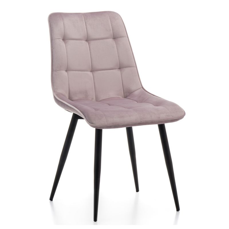 Krzesło tapicerowane New Home CHIC różowe welurowe bluvel 1 szt.