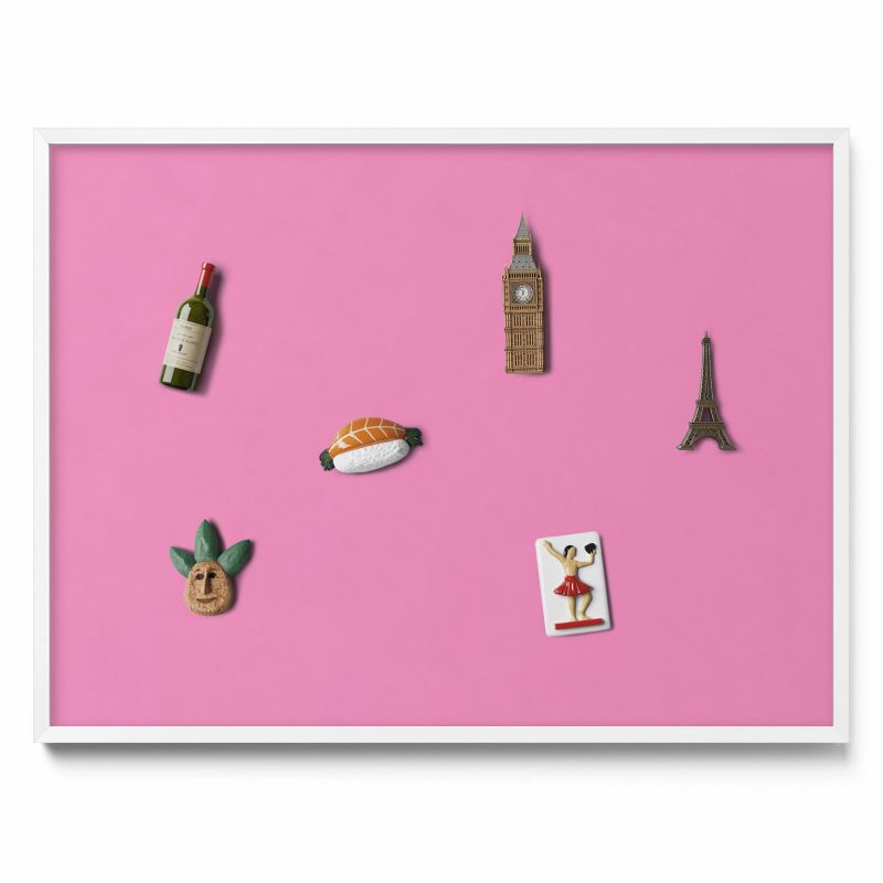 Tablica na notatki Tulup 80x60 cm Kolor różowy w białej ramie 1 szt.