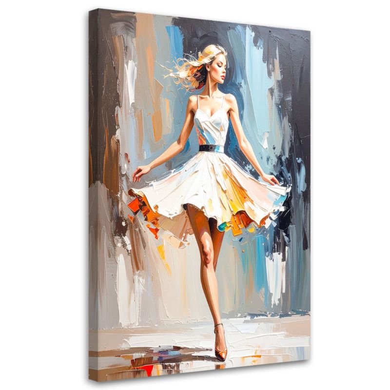 Obraz do salonu sypialni Feeby Kobieta w białej sukience 70x100cm 1szt