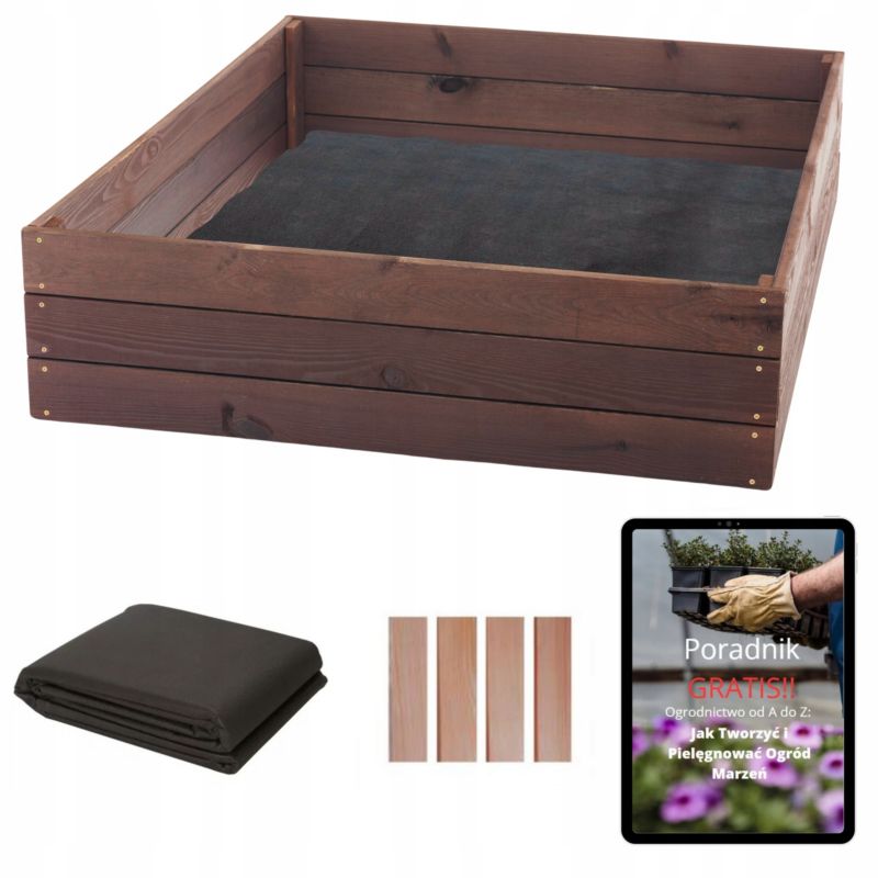 Skrzynia Na Warzywa SunWood Warzywniak Impregnowany 120x100cm Inspekt Zielnik Rabata 1 szt.