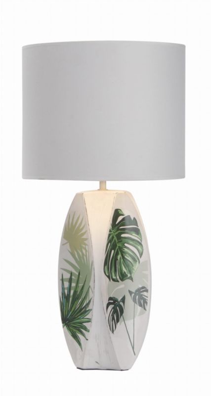 Lampa stołowa Candellux Palma biało-zielona 1 x E27 x 60W IP20 wym: 59 x 30 x 30 cm ceramika - 1 szt.