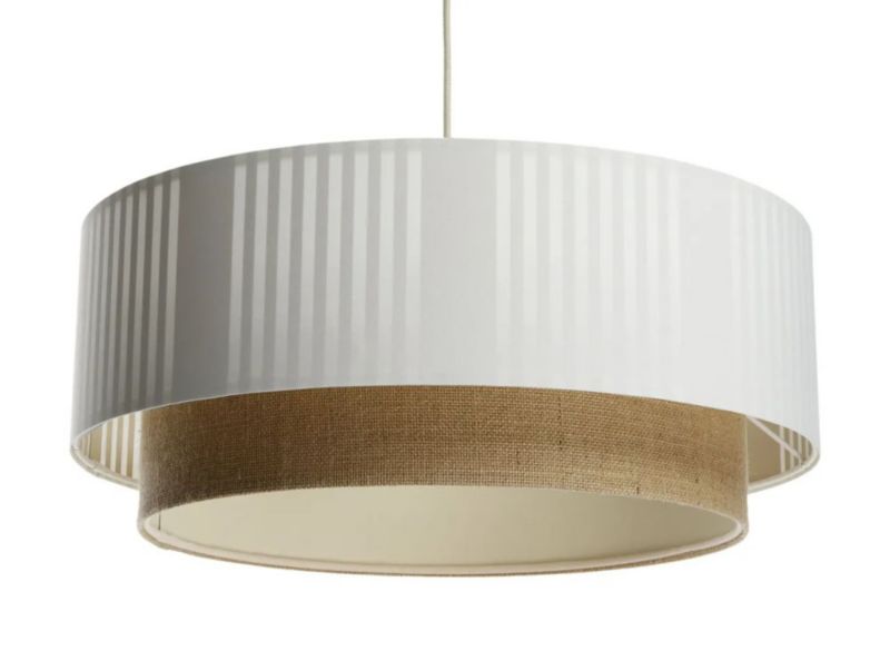 Lampa Bps Koncept wisząca DUO LAMI LINE 70x28 biała/jutowa 1 szt