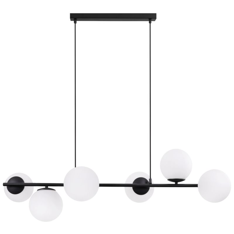 Lampa sufitowa wisząca Light Home LH Siena 6x E14 40W czarny 34cm klosz biały 1szt.