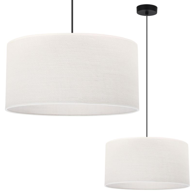 Lampa sufitowa wisząca Light Home LH Juta 1x E27 60W biały klosz 35cm podstawa czarna 1szt.