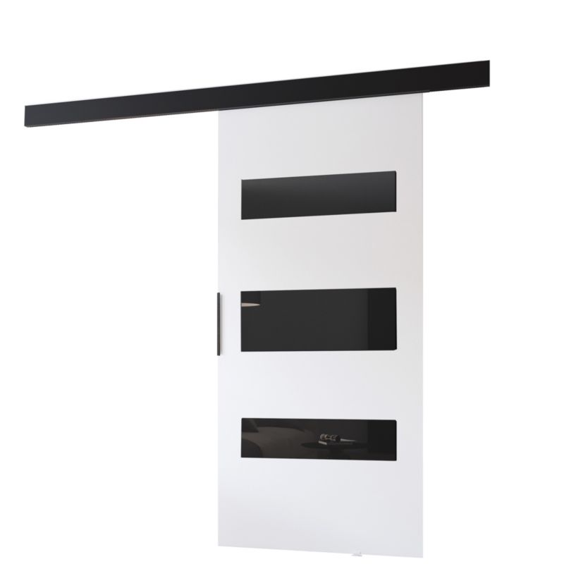 Drzwi przesuwne MINIO go for it PRIM D 96 cm białe z czarną maskownicą 1 szt.