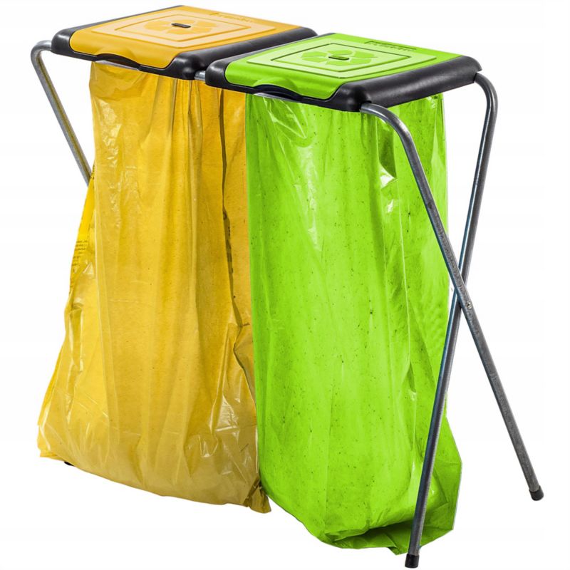 Stojak KADAX Kosz Do Segregacji Śmieci 2 Stanowiska Worek 120L Kosz Na Odpady 1szt.