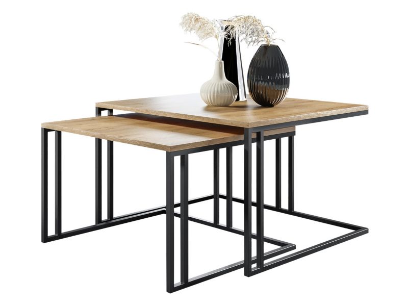 Stolik kawowy MIRJAN 24 Astro czarny/dąb craft złoty 1 szt.