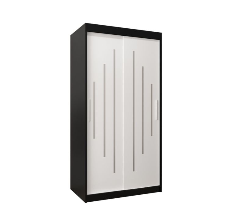 Szafa przesuwna Garderoba Abiks YORK 100 czarny/biały 1 szt.