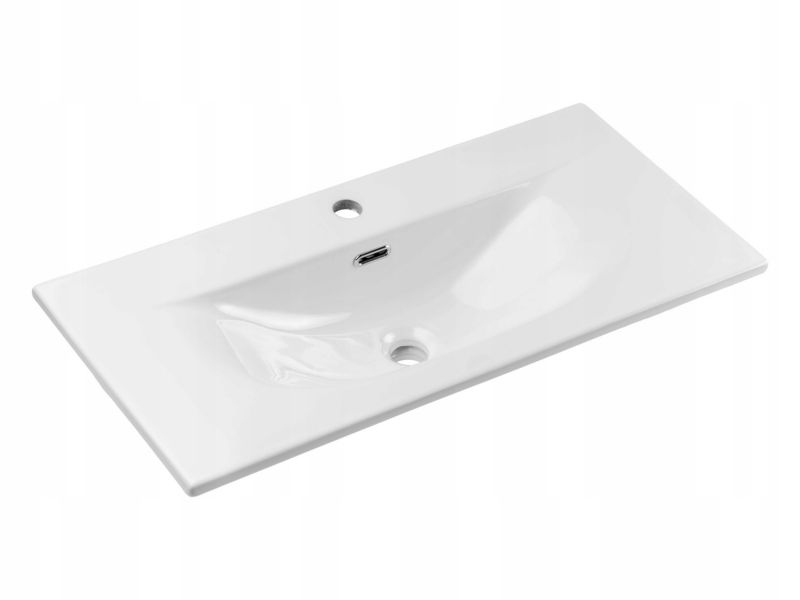 Umywalka meblowa Furnidea 80 cm wpuszczana biały połysk prostokątna SKY 3 1 szt.