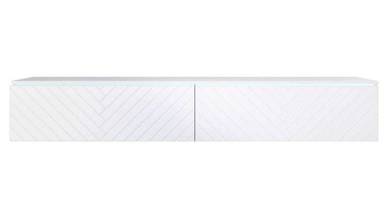 Szafka RTV MIRJAN 24 D180 MDF z oświetleniem LED biały/jodełka 1 szt.