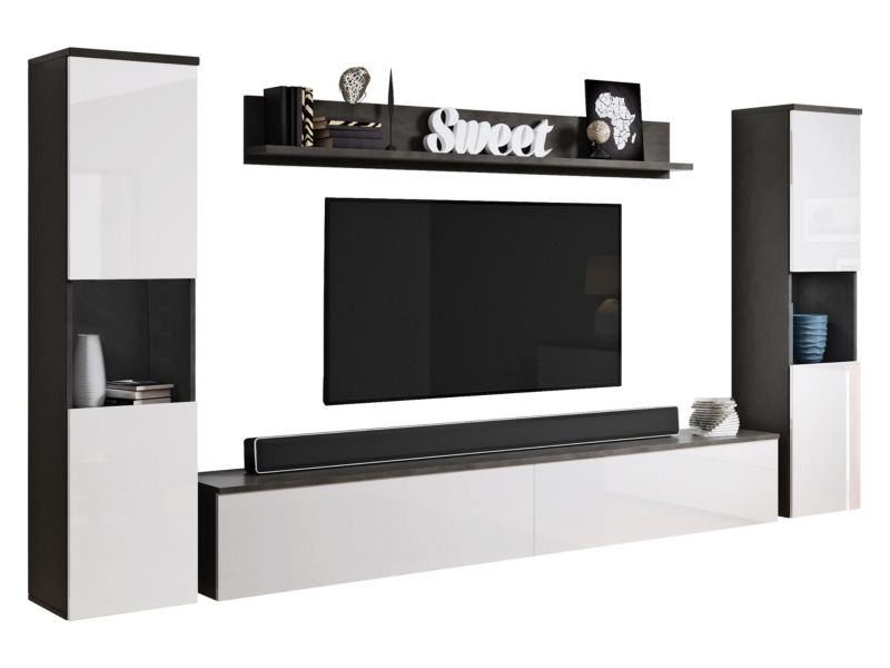 Meblościanka MIRJAN 24 Paris XL matera / biały połysk 1 kpl.