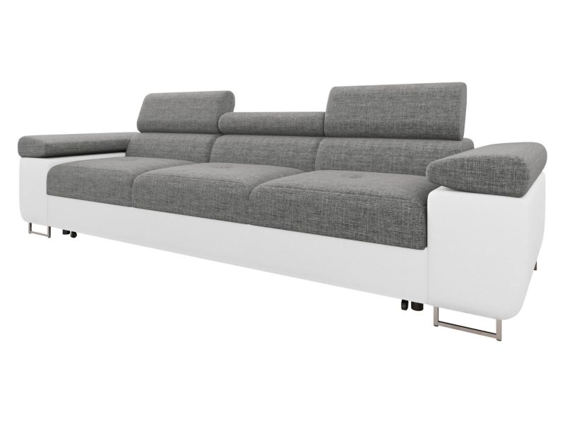 Kanapa rozkładana MIRJAN 24 Torezio Bis III biała ekoskóra/szary 1 szt.