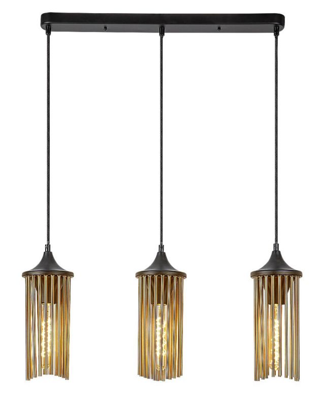 Lampa wisząca Rabalux Roxas czarny matowa-miedź wym: 140 x 58 x 12 cm 3xE27 x 1 szt.