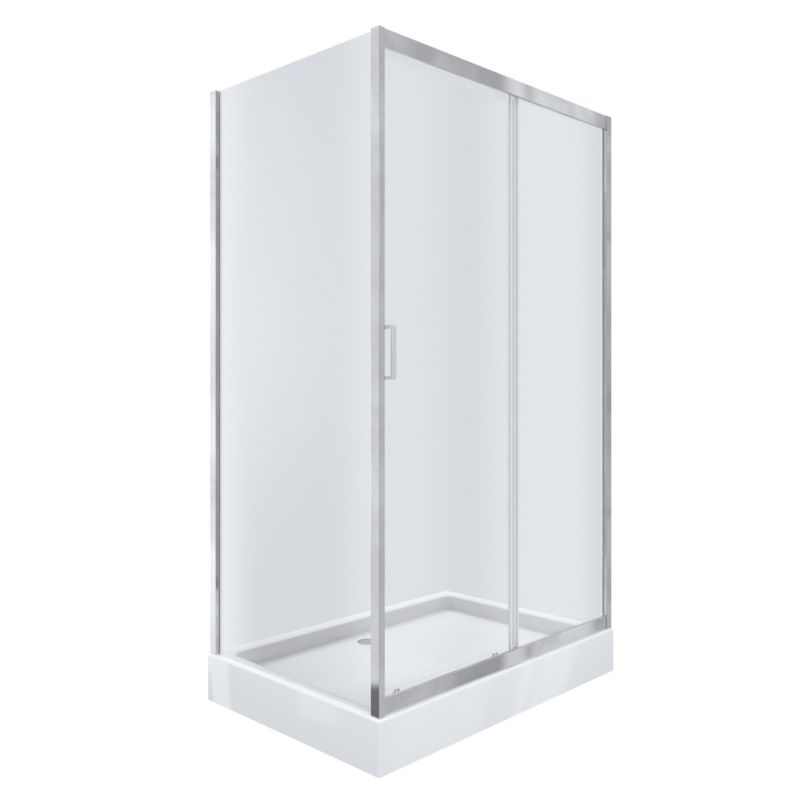 Kabina prysznicowa NAMELESS Durasan 120x80 chrom prostokątna z brodzikiem zestaw 1szt.