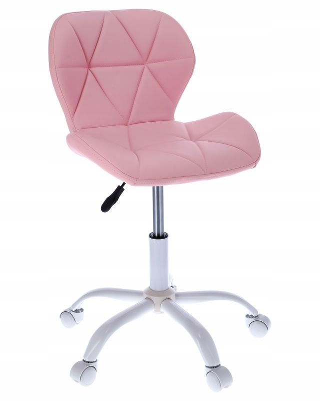 Krzesło obrotowe JUMI ekoskóra eleganckie ENDO różowe biurowe 1 szt