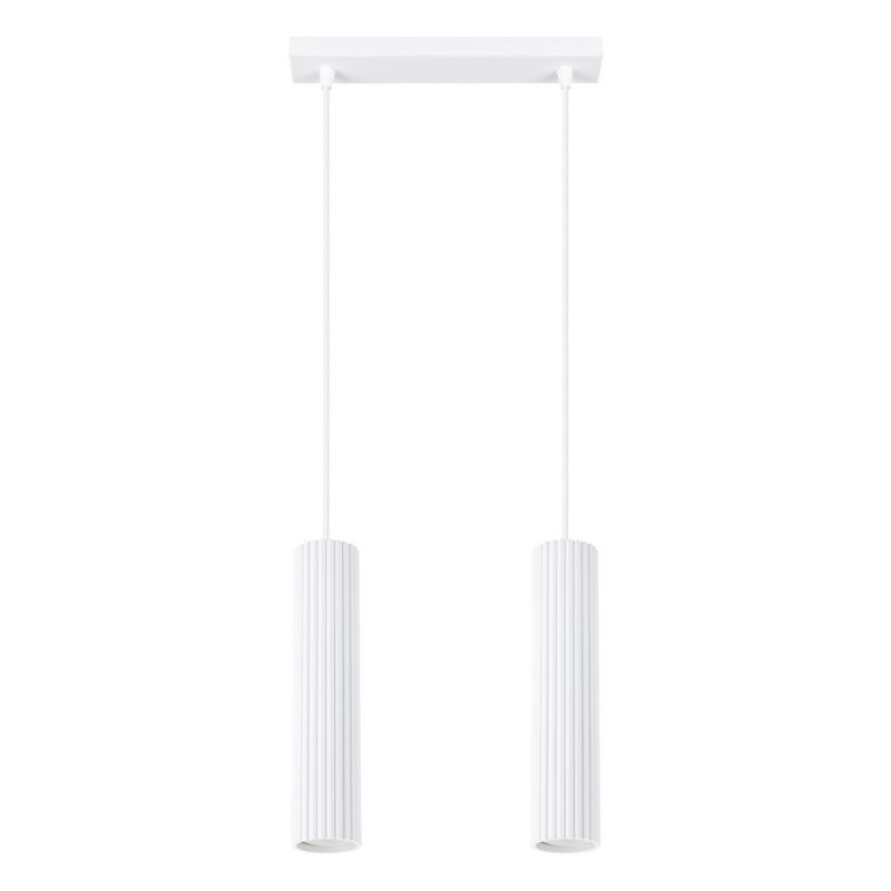 Lampa wisząca Sollux Lighting Karbon 0140 biała do kuchni 2xGU10 x 1 szt.