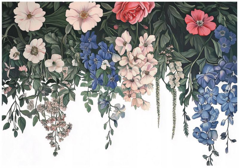 Fototapeta Kwiaty Wiszące Liście Natura WALLARENA 250x175 cm Tapeta Do Sypialni Salonu Na Flizelinie 1 szt.