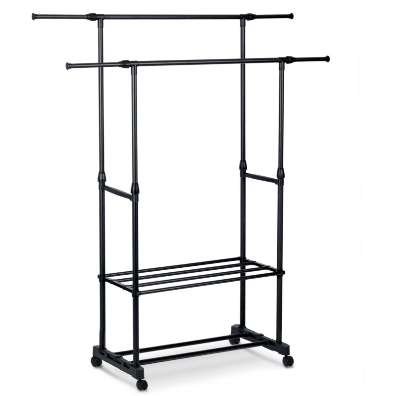 Wieszak na ubrania Massido stojący garderoba stojak czarny 1szt.