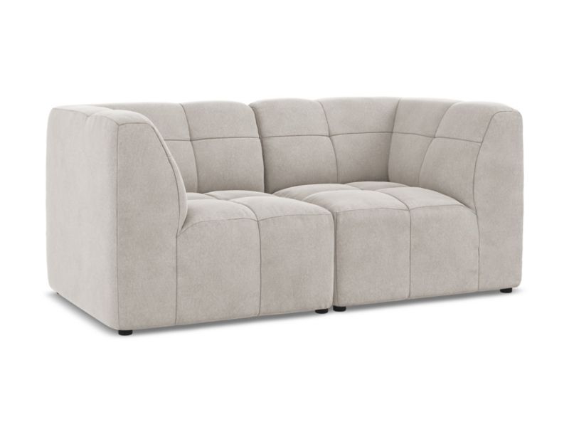 Modułowa sofa 2-osobowa LaMiaSofa GRADO z tkaniny welwetowej 180x90 cm jasny beż 1 szt.