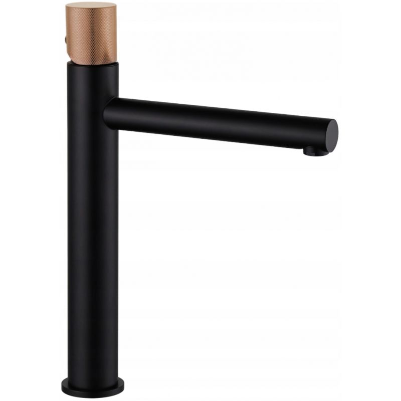 Bateria umywalkowa stojąca Mexen Elba One czarna/różowe złoto 29,5 cm 1 szt.