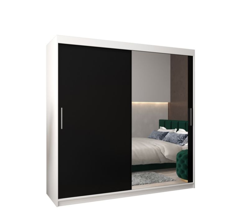 Szafa przesuwna Garderoba Abiks Tokyo 2 200 biały + czarny 1 szt.