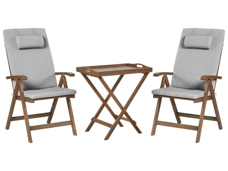 Zestaw mebli balkonowych Amantea premium Drewno akacjowe Szary 1 kpl