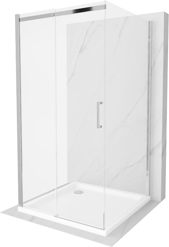 Kabina prysznicowa Mexen Omega 3-ścienna rozsuwana 100 x 100 cm transparent chrom + brodzik Flat825-100-100-01-00-3s-4010 1 szt.
