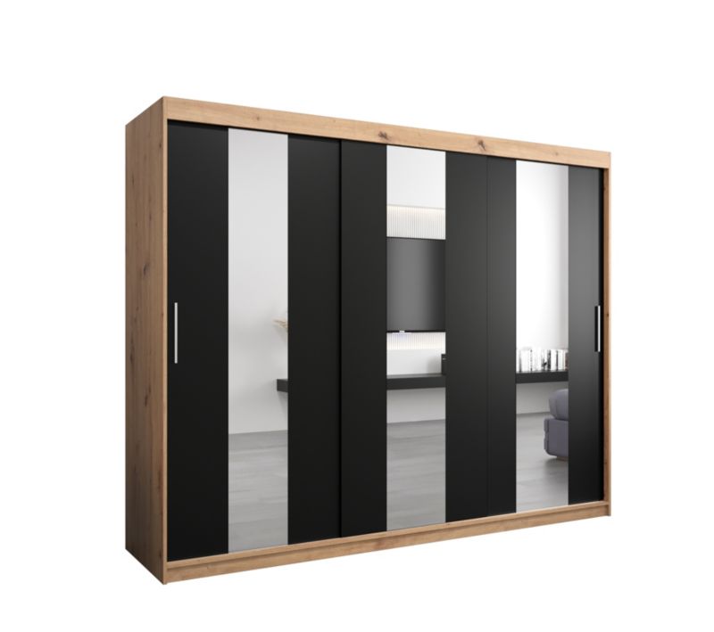 Szafa przesuwna Garderoba Abiks POLE 250 artisan/czarny 1 szt.